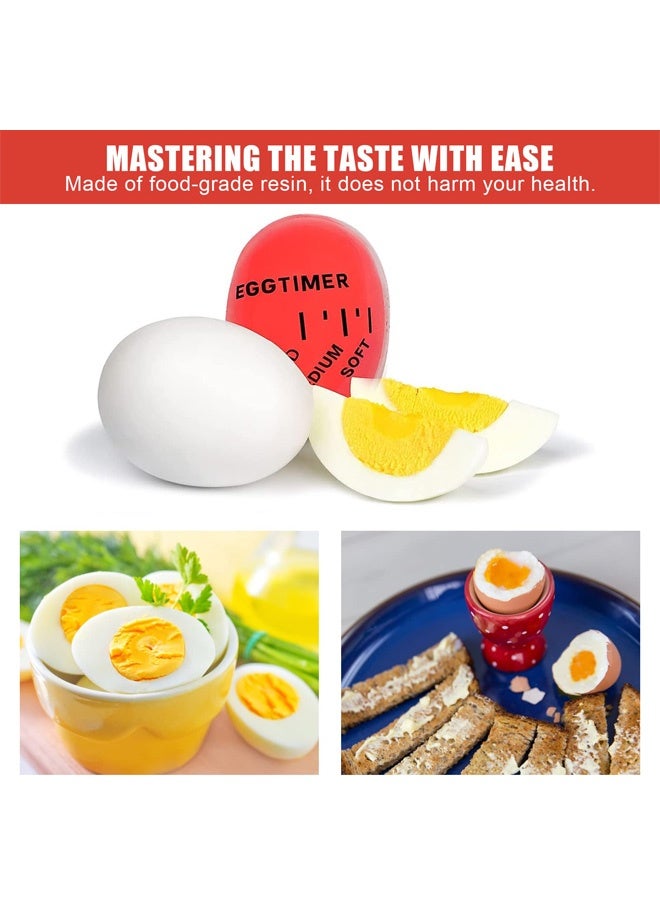 2 PCS Egg Timer Heat Sensitive Egg Shaped Boiler Timer Egg Cooker Perfect Gadget Colour Changing Indicator For Soft Medium Hard Boiled Eggs Safe Kitchen Aid Tool Gift Cooking Breakfast Home Use - Image 4
